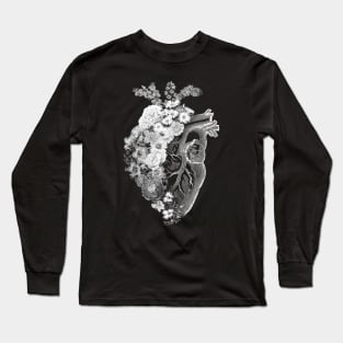 Flower Heart Spring Black and White by Tobe Fonseca Long Sleeve T-Shirt